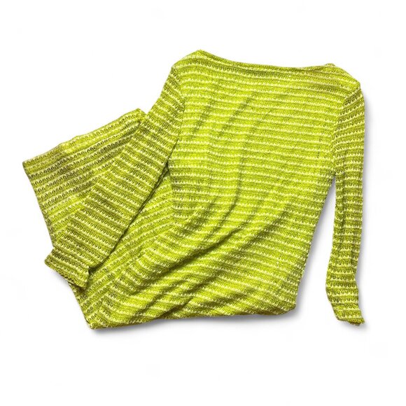 Y2K Lime Green Knit Maxi Dress - Picture 4 of 4